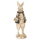 Decoration Statue Rabbit Beige Black 9x10x24 cm