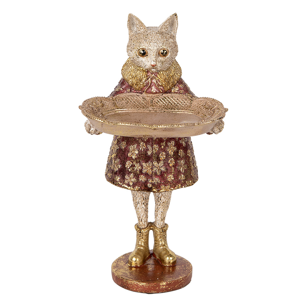 [6PR5142] Decoratie kat 16x14x27 cm