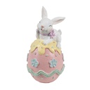 Decoratie Rabbit op ei 9x9x17 cm