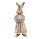 Decoration Rabbit Brown Pink 11x11x26 cm