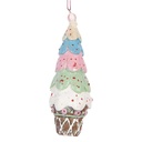 Decoration pendant cake Brown White Ø 5x13 cm