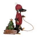 Statua Decorativa Cane Marrone Rosso 8x4x13 cm