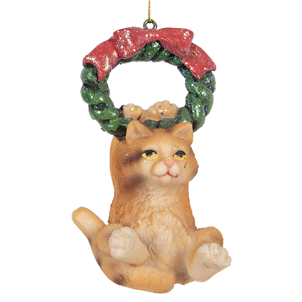 Decoratie hanger kat 6x5x9 cm