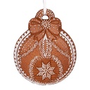Decoration pendant Christmas Bauble Brown White 8x2x10 cm