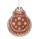 Dekoration Anhänger Weihnachtskugel Braun Weiß 8x2x10 cm