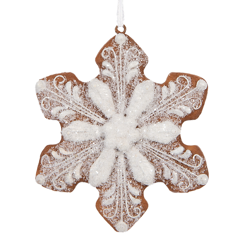 [6PR5354] Decoratie hanger sneeuwvlok 9x1x10 cm