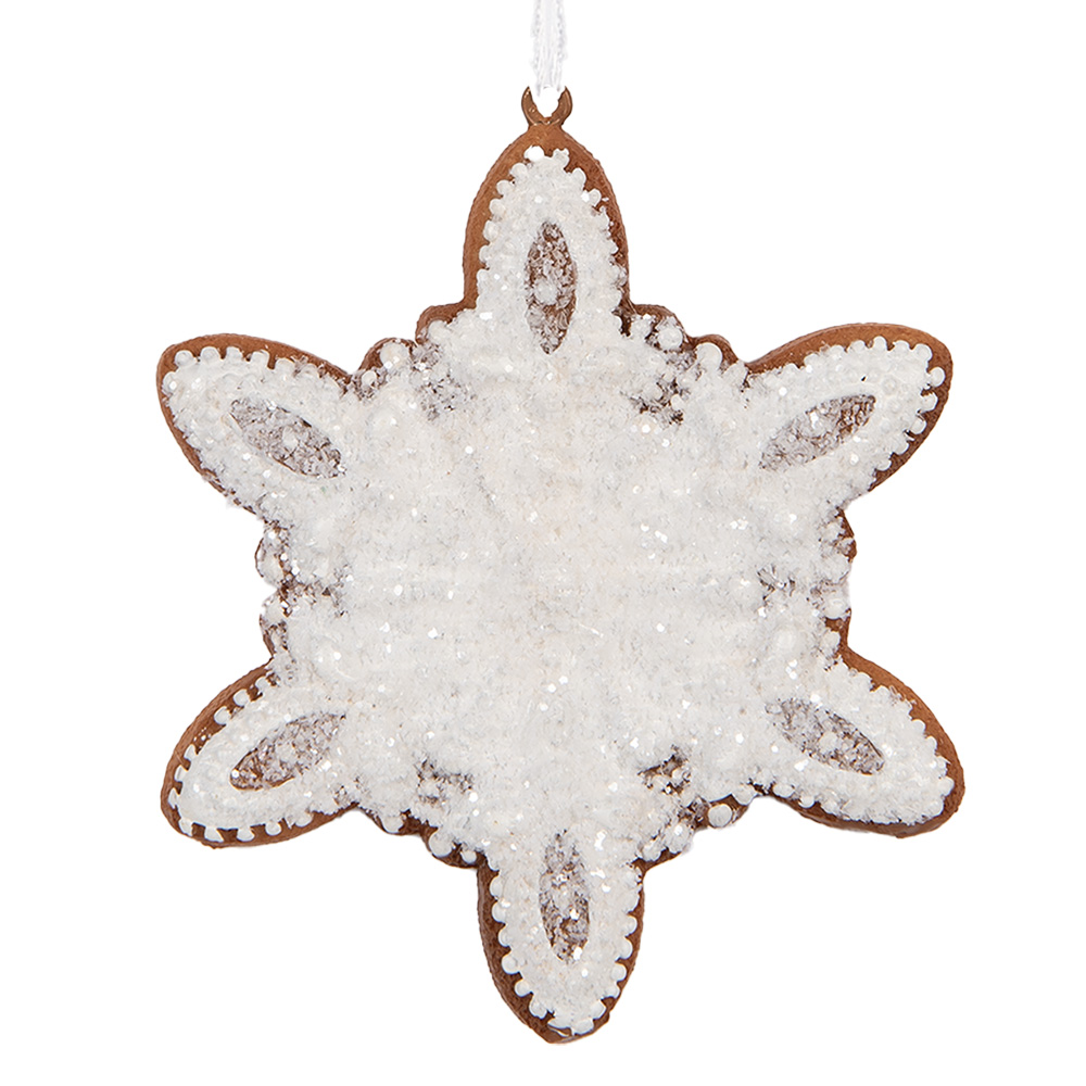 Decoratie hanger sneeuwvlok 9x1x10 cm