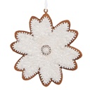 Decoration pendant Snowflake White Brown 9x1x10 cm