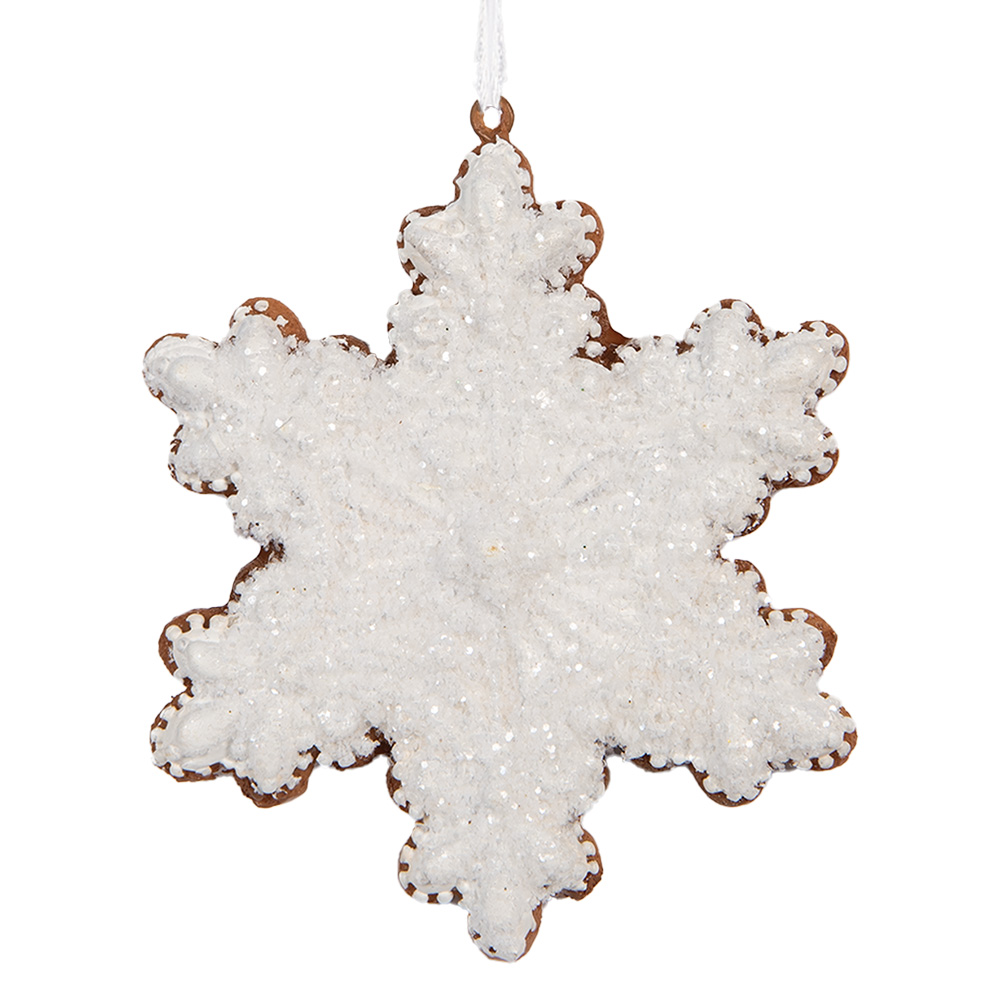 Decoratie hanger sneeuwvlok 9x1x10 cm