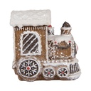 Christmas Decoration Locomotive Brown White 5x3x5 cm