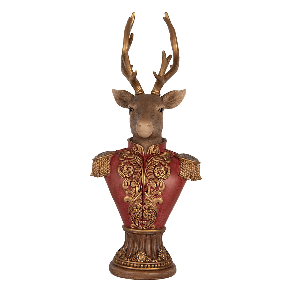 [6PR5394] Decorativa Cervo Marrone Rosso 16x14x36 cm