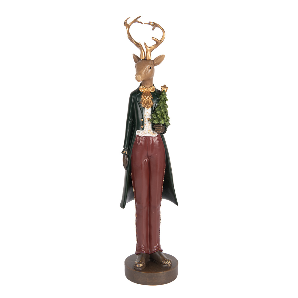 Decoratie hert 9x9x37 cm