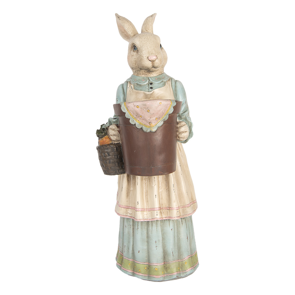 Deko Kaninchen Beige Blau 23x17x46 cm