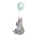 Statua Decorativa Coniglio con Palloncino Grigio Blu 7x6x18 cm