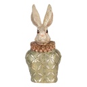 Décoration Lapin Beige Vert Couleur or 19x14x40 cm