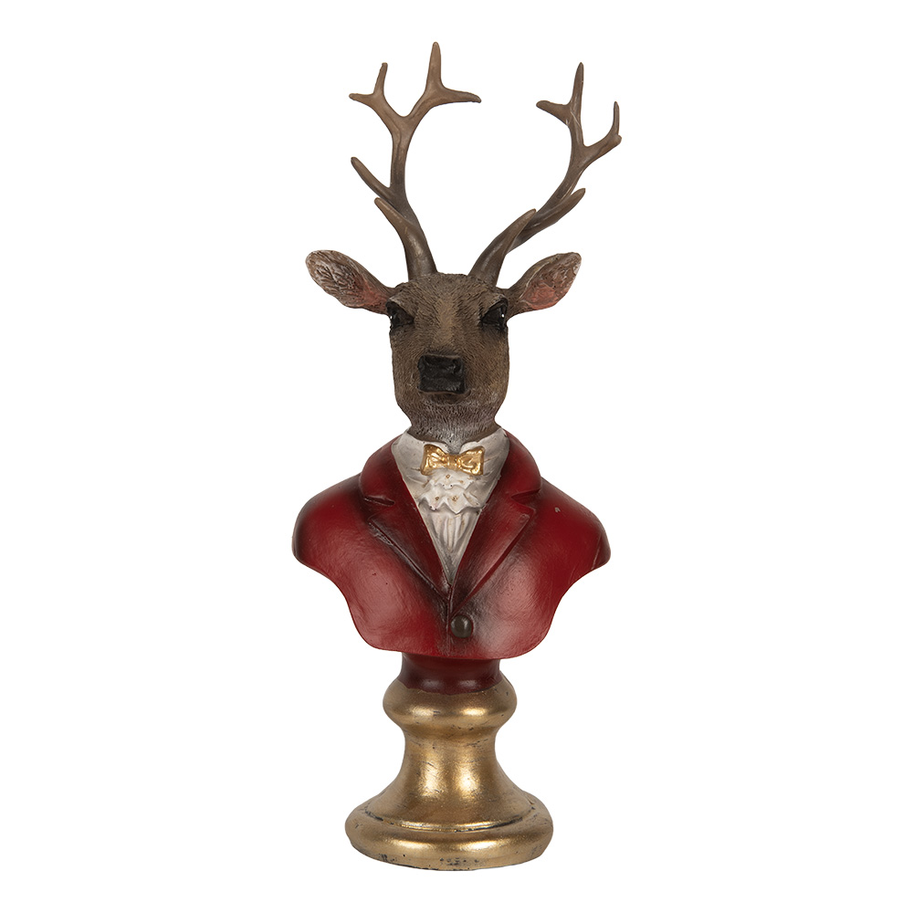 [6PR5518] Decoratie buste rendier 10x9x19 cm
