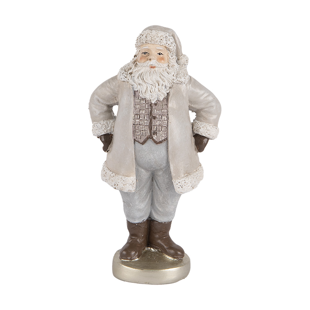 [6PR5520] Weihnachtsdeko Weihnachtsmann Grau 8x6x15 cm