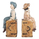 Buchstützen (2er set) Braun Blau 19x10x22 cm