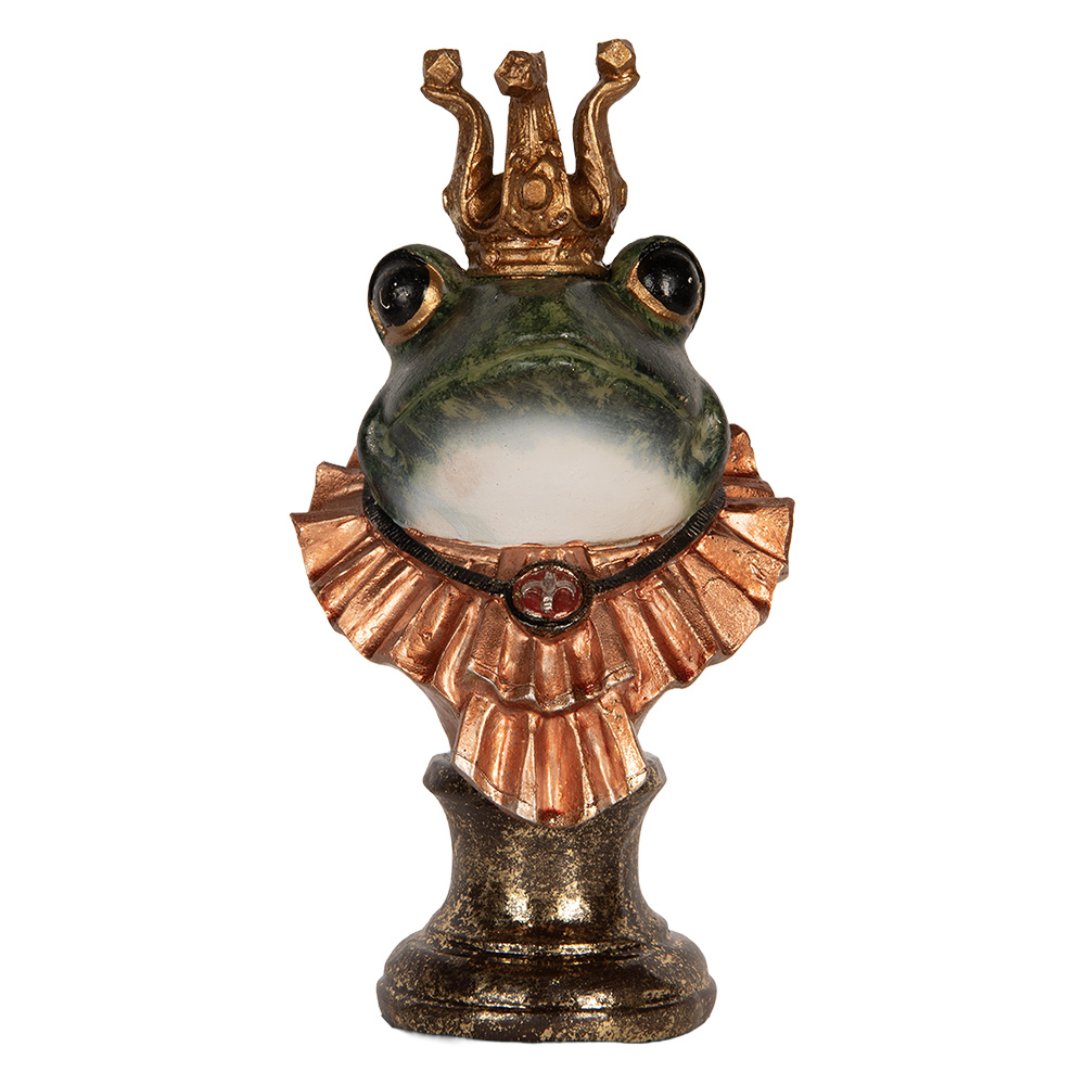 Decoratie buste kikker 12x11x22 cm