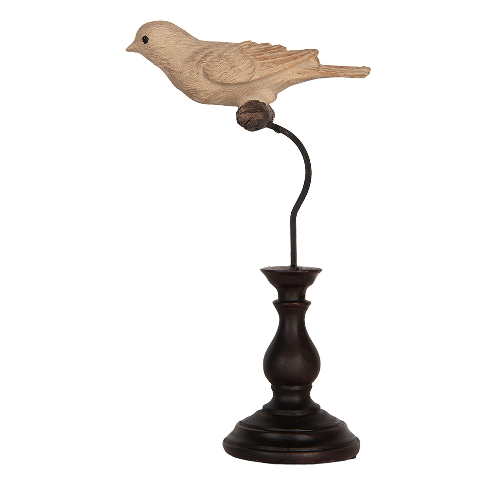 [6PR5587] Decoration Bird Beige Brown 12x7x21 cm