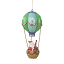 Deko-Anhänger Weihnachtsmann im Heißluftballon Grün Blau Ø 8x18 cm