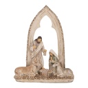 Décoration de Groupe de Noël Beige Marron 18x7x22 cm