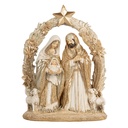 Weihnachtsdeko Weihnachtsgruppe Beige Goldfarbig 19x7x24 cm
