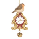 Pendentif décoratif Oiseau Marron Couleur or 6x3x11 cm