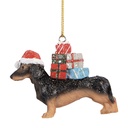 Decorazione pendente Cane Marrone Nero 7x2x6 cm