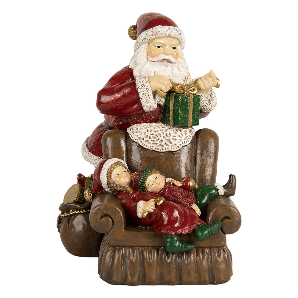 [6PR5668] Weihnachtsdeko Weihnachtsmann Rot Braun 17x13x18 cm