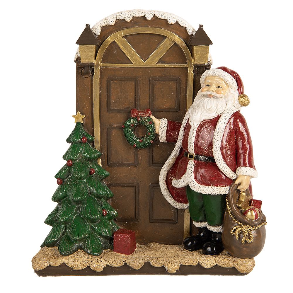[6PR5670] Decorazione Natalizie Babbo Natale Rosso Marrone 18x7x20 cm