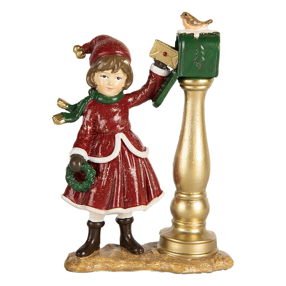 [6PR5677] Decoratie kind bij brievenbus 8x4x12 cm