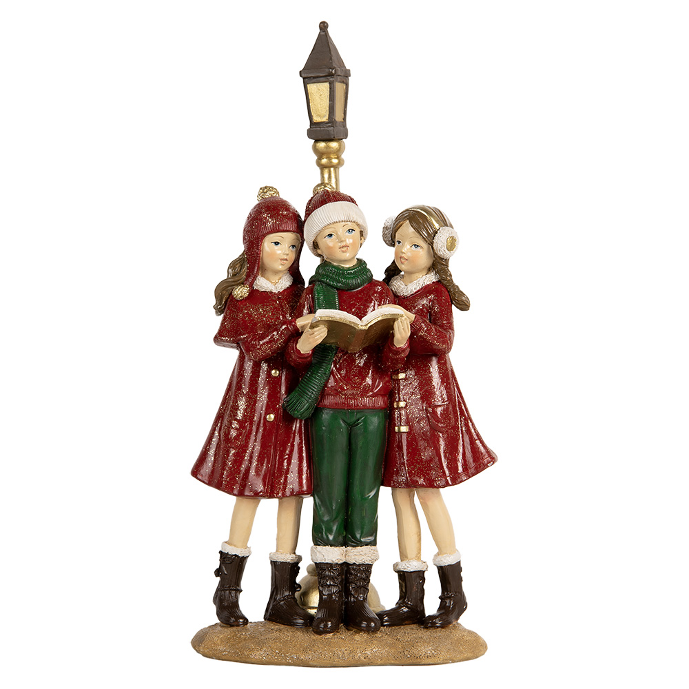 [6PR5681] Decorazione Coro di Natale Rosso Verde 14x9x28 cm