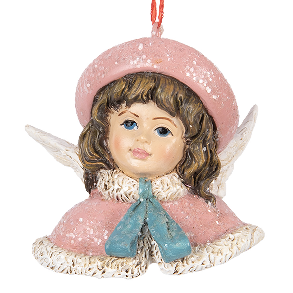 Decoratie hanger engel 8x7x7 cm