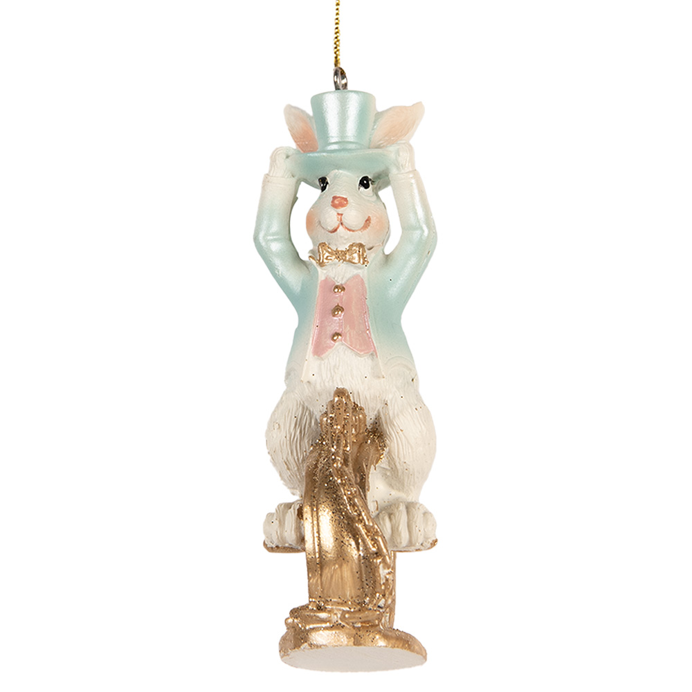 Decoratie hanger konijn 4x4x10 cm