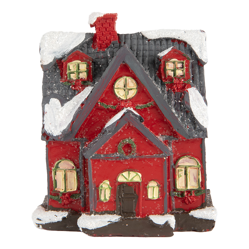 [6PR5739] Decoratie huisje met LED 6x5x7 cm