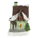 Dekoration Haus mit LED Grün Braun 5x5x8 cm