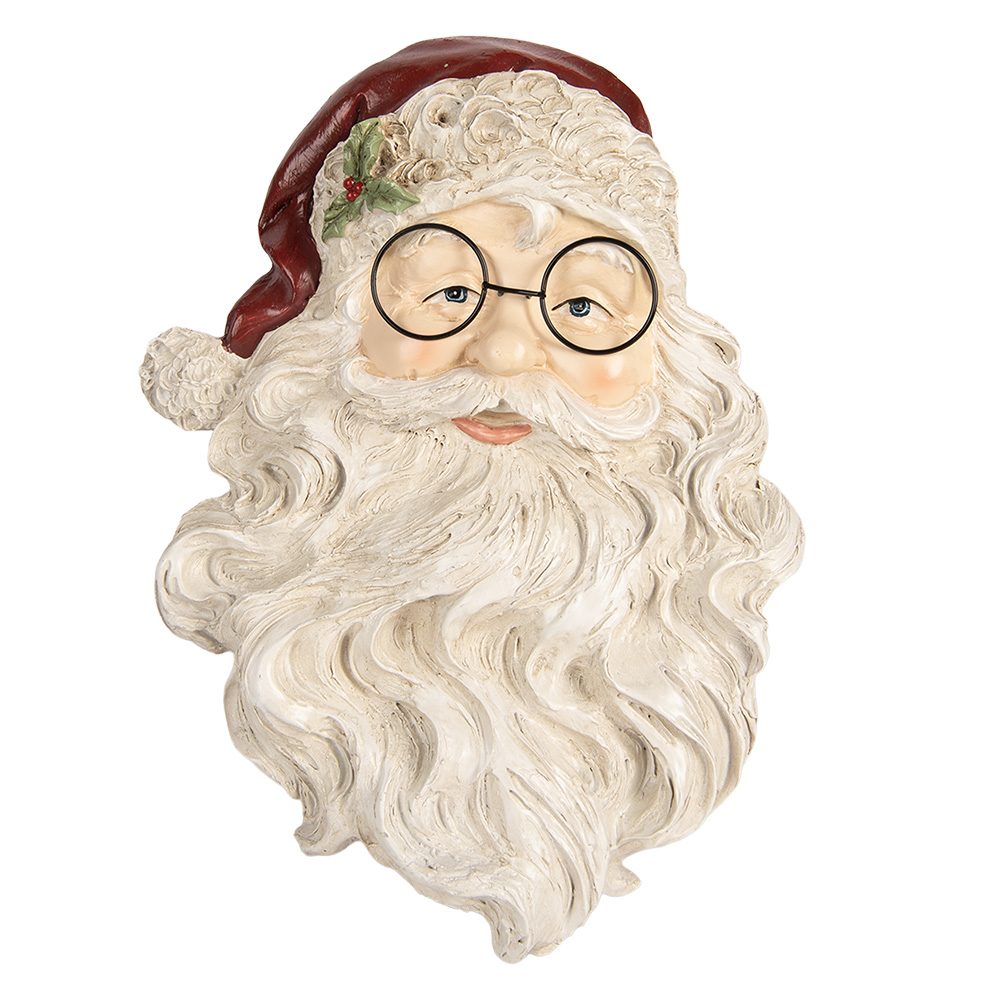 [6PR5781] Décoration murale Père Noël Blanc Rouge 23x5x31 cm
