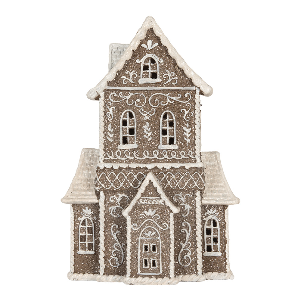[6PR5807] Decorazione Casa con LED Marrone Bianco 23x11x33 cm