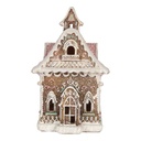 Decoration House with LED Brown Pink 16x15x25 cm