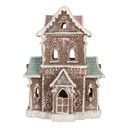 Decoration House with LED Brown Pink 15x12x20 cm