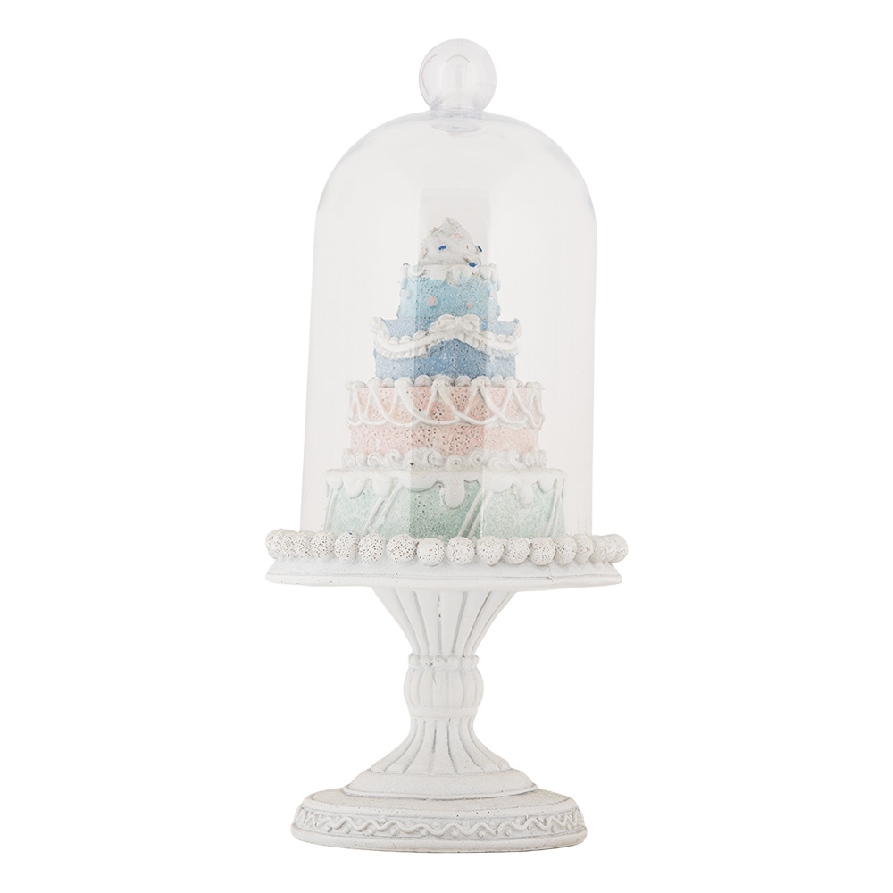 [6PR5847] Cupole di Vetro con decorazione Blanc Blu Ø 13x27 cm
