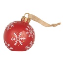 Decoration pendant Christmas Bauble with LED Red White Ø 12x14 cm