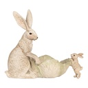 Decoration Rabbits with platter Beige 29x14x26 cm