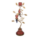 Kerzenständer Vögel Goldfarbig Rot 16x9x33 cm