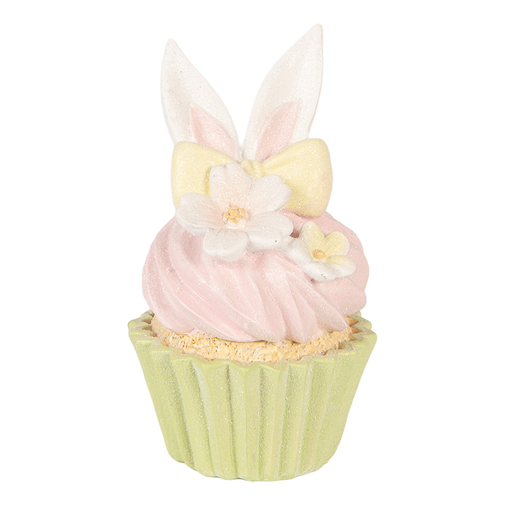 [6PR6080] Dekoration Cupcake Rosa Grün Ø 7x13 cm