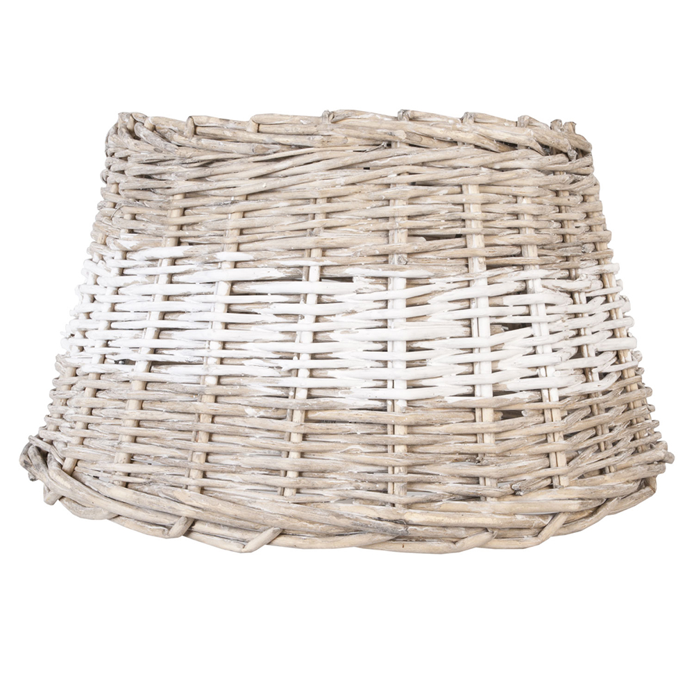 [6RO0067BW] Lampenkap band wit Ø 38x22 cm / E27
