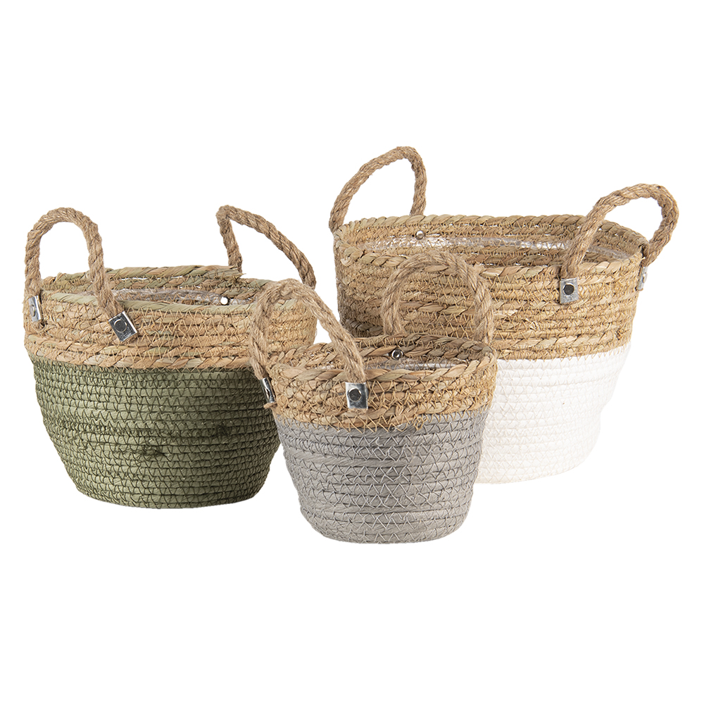 [6RO0516] Mand (3) Ø 24x25 / Ø 22x23 / Ø 17x20 cm