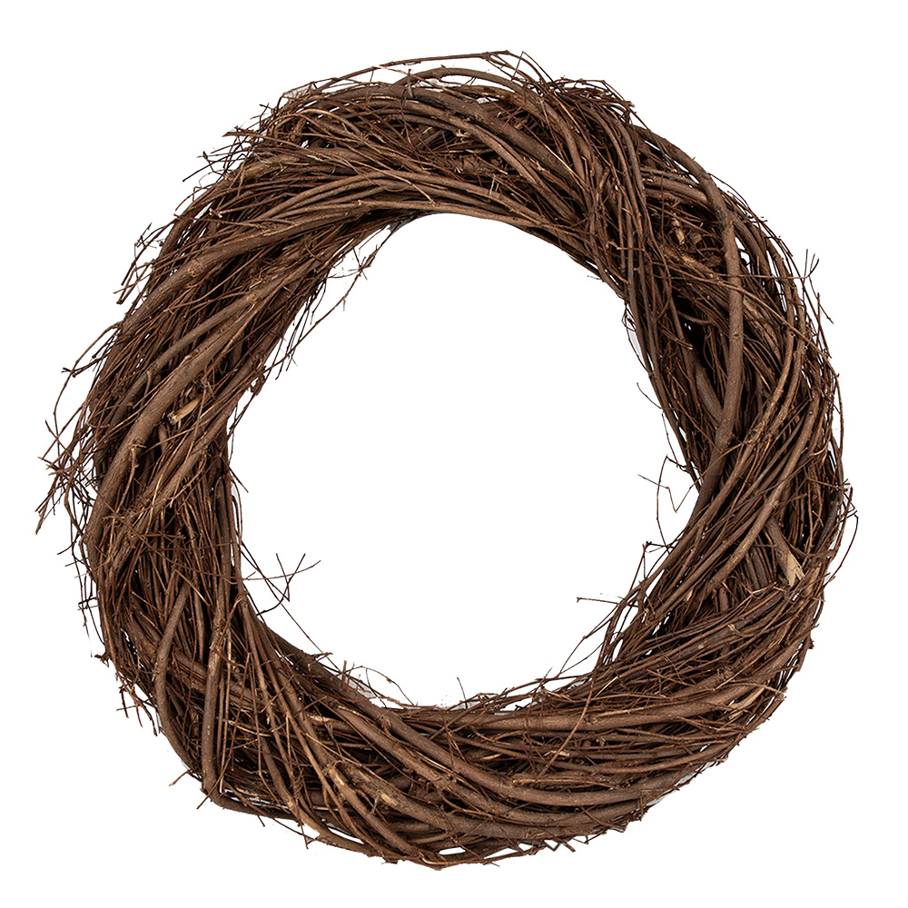 [6RO0602M] Decoration Couronne Marron Ø 35x6 cm
