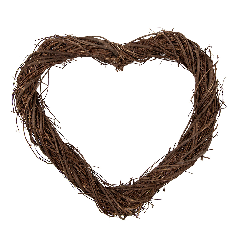 [6RO0606S] Decoratie krans hart 30x30x3 cm